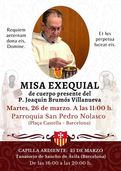 Misa Exequial del P. Joaquin Brumós
