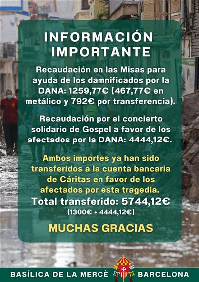 Recaudación de 5744,12€ para los damnificados de la DANA en Valencia